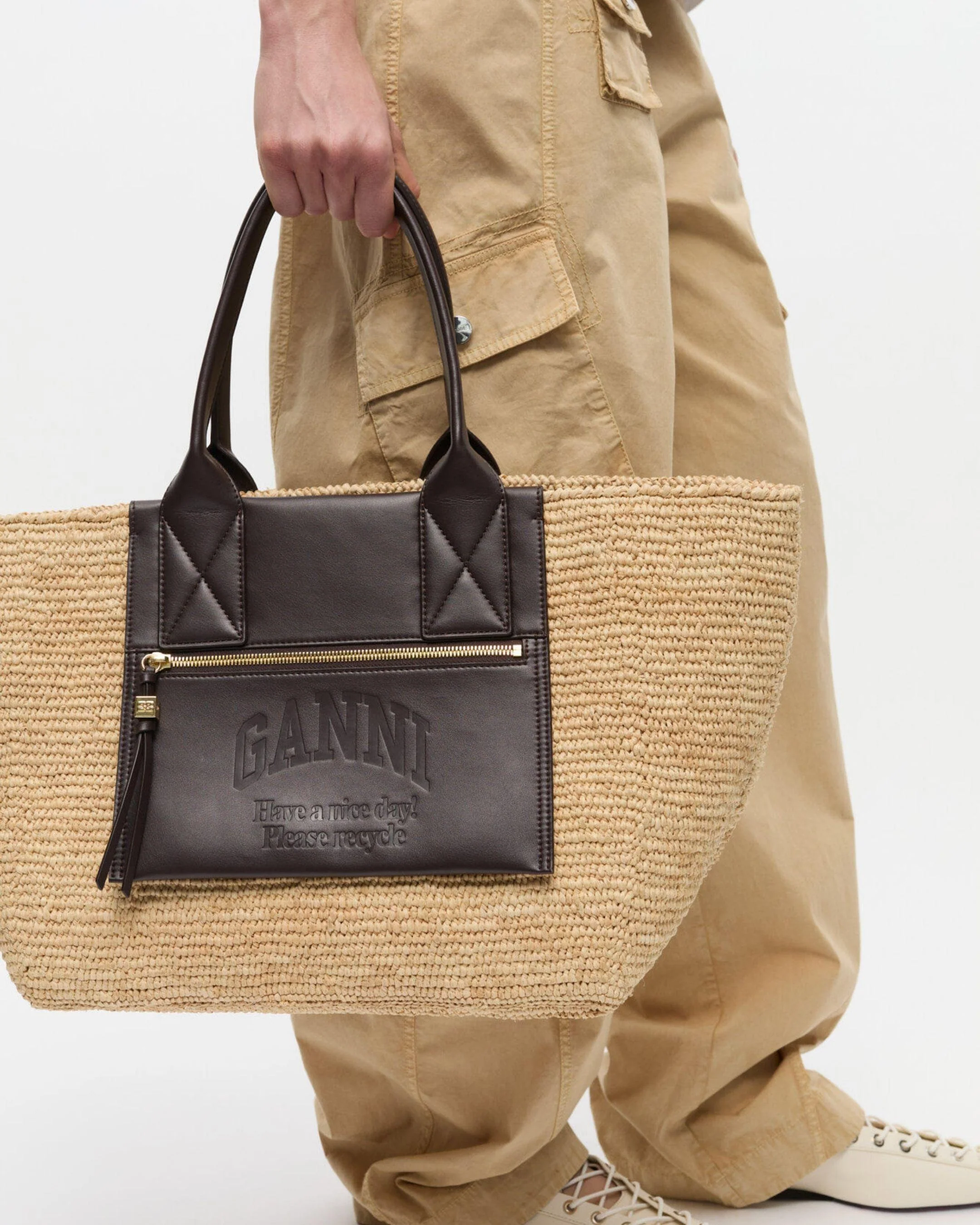 Bolso Ganni Easy Shopper Medium Raffia - Image 6
