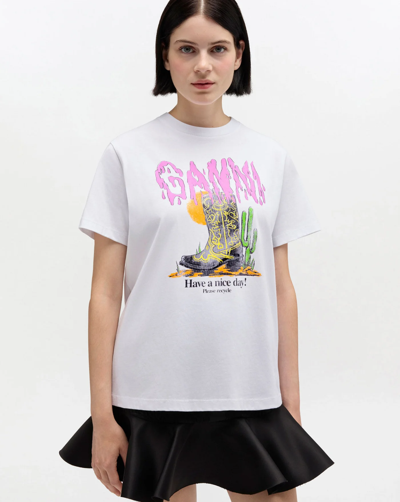 Camiseta Ganni Boots Print - Image 2