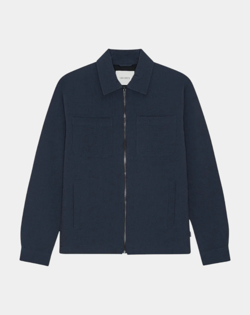 Chaqueta Les Deux Marseille Seersucker Zipper Jacket