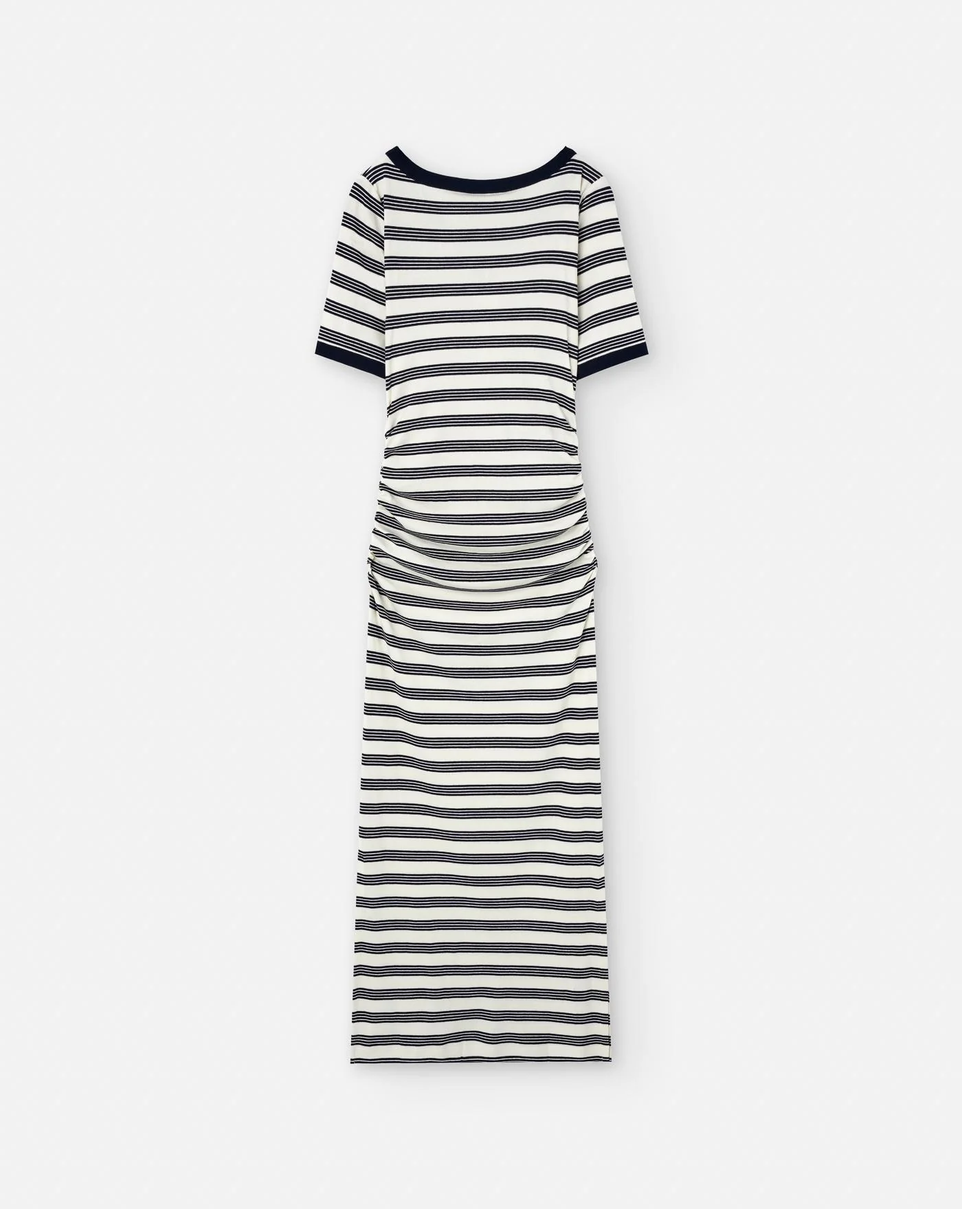 Vestido Ganni Striped Soft Cotton Rib Short Sleeve Dress - Image 11