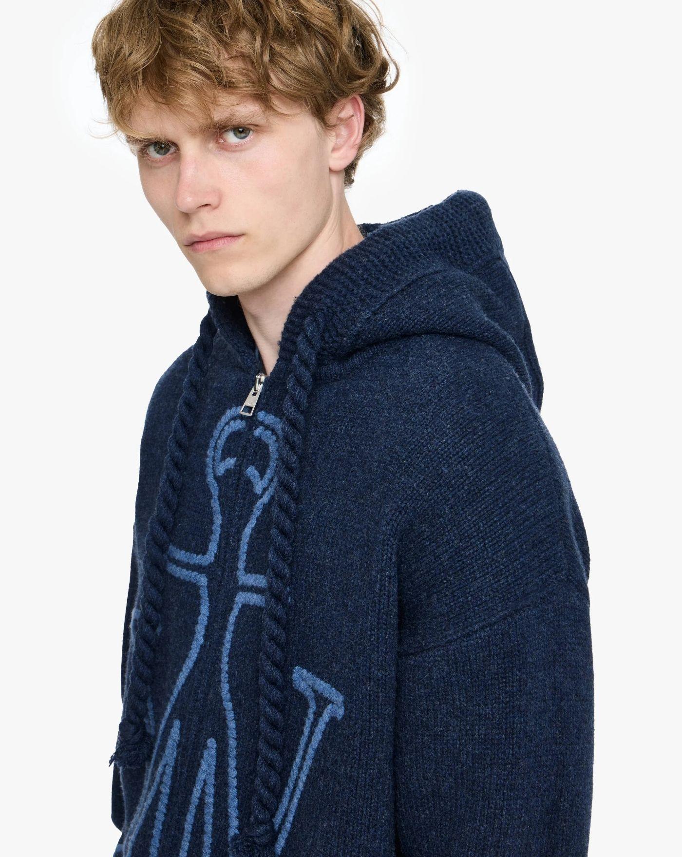 Jersey Jw Anderson Anchor Embroidery Zipped Hoodie - Image 5