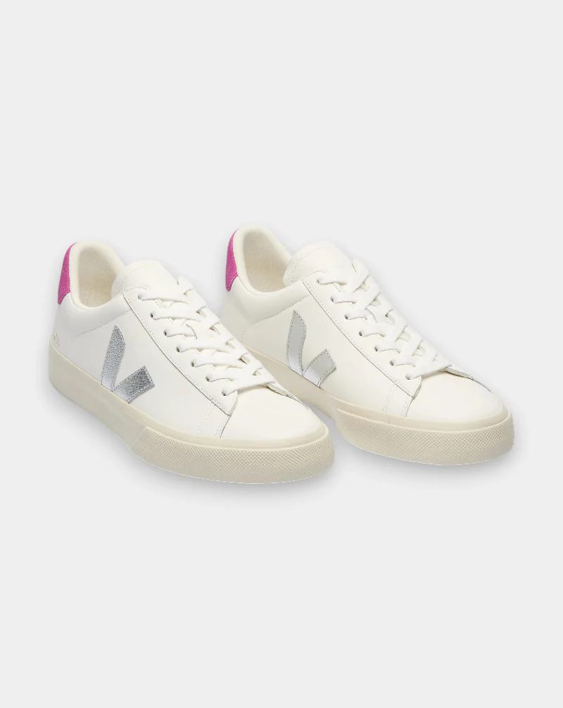 Zapatillas Veja Campo Leather Extra White Silver Ultraviolet - Image 5